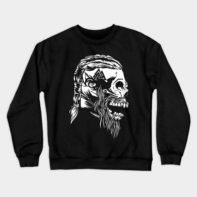 Viking Skull Dead Man Crewneck Sweatshirt by Printroof
